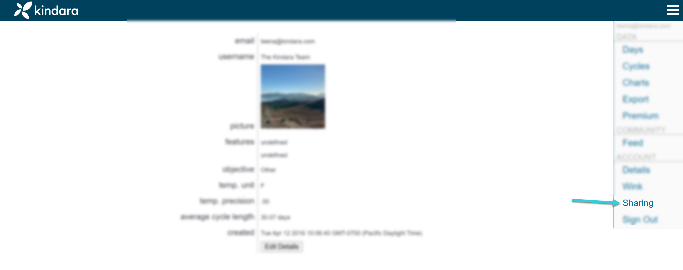 kindara_web_app_portal_sharing_menu.png